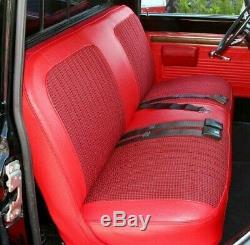 67-72 Chevy/GMC C10 Truck Red Houndstooth Bench Seat Cover Made in USA