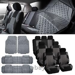 7Seaters 3ROW TODOTERRENO Gray Seat Covers with Floor Mats For Sedan VAN Truck