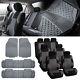7Seaters 3ROW TODOTERRENO Gray Seat Covers with Floor Mats For Sedan VAN Truck