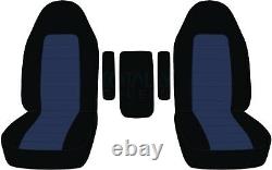 92-01 Ford F-150/F-250/F-350 Truck Captains Chairs 2-Tone Seat Covers +3 Armrest