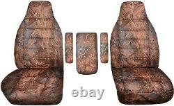 92-01 Ford F-150/F-250/F-350 Truck Captains Chairs Camo Seat Covers +3 Armrest