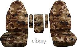 92-01 Ford F-150/F-250/F-350 Truck Captains Chairs Camo Seat Covers +3 Armrest