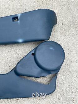 92-96 Ford Truck Bronco Front Bucket Seat Ratchet Adjuster Side Covers Blue