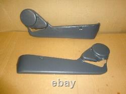 92-96 Ford Truck Bronco Front Bucket Seat Ratchet Adjuster Side Covers Blue