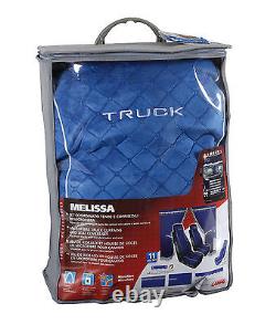 98642 Melissa Set Curtains & Seat Covers IN Microfiber for Truck Blue 1pz