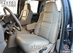 99-00 GMC Sierra Passenger Side Lean Back Leather Seat Cover Med Dark Oak Tan