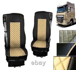 BEIGE Seat Covers PU Leather for Trucks DAF XF 106 XF CF 2015-2020 RHD