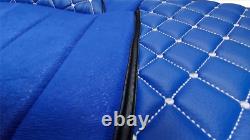 BLUE Seat Covers Quilted for Renault T 2014+ trucks Premium Eco Leather & Suede