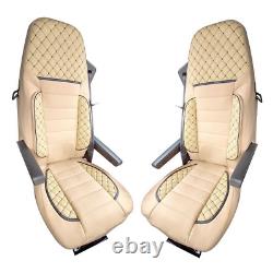 Beige Premium Seat Covers Eco Leather & Suede for SCANIA S/R series 2016+ trucks