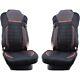 Black Delux Seat Covers Eco Leather & Suede for Iveco Stralis 2004-2018 trucks