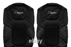 Black Eco Leather Driver Passenger Seat Covers for FORD F-MAX 2018+ Truck