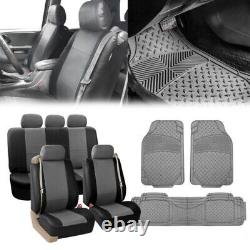 Black Gray Integrated Seatbelt Seat Covers for Truck TODOTERRENO with Floor Mat