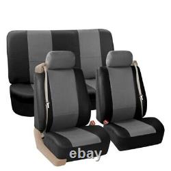 Black Gray Integrated Seatbelt TODOTERRENO Truck Seat Covers with Gray Floor Mats