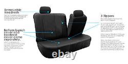 Black Gray Integrated Seatbelt Truck TODOTERRENO Seat Covers with Gray Floor Mat