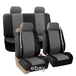 Black Gray Integrated Seatbelt Truck TODOTERRENO Seat Covers with Gray Floor Mats