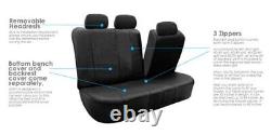 Black Integrated Seatbelt Seat Covers for Truck TODOTERRENO with Beige Floor Mats