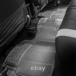 Black Integrated Seatbelt TODOTERRENO Truck Seat Covers with Beige Floor Mats