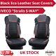 Black Seat Covers Delux Eco Leather Quilted with Suede for IVECO S-Way trucks