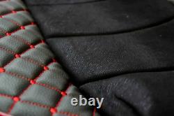 Black Seat Covers Delux Eco Leather Quilted with Suede for IVECO S-Way trucks