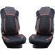 Black Seat Covers Premium Eco Leather Quilted with Suede for IVECO S-Way trucks
