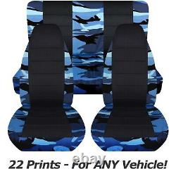 Camo & Black Car Seat Covers for ANY Car/Truck/Van/SUV/Jeep Full Set Front Rear