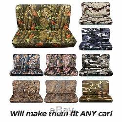 Camouflage Bench Seat Covers for Car/Truck/Van/SUV 60/40 40/20/40 50/50 or Solid