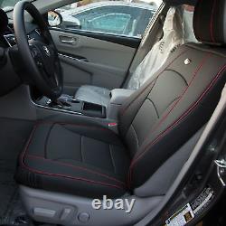 Car SUV Truck Leatherette PU Leather Seat Cushion Covers Front Bucket Black Red