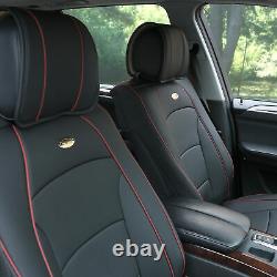 Car SUV Truck Leatherette Seat Covers Front Bucket Black with Dash Mat For SUV