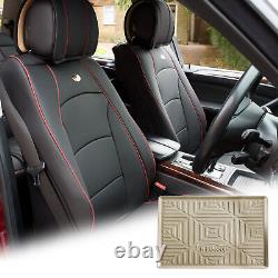 Car SUV Truck Leatherette Seat Covers Front Bucket Black with Dash Mat For car