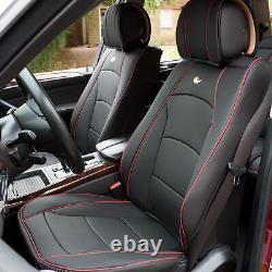 Car SUV Truck Leatherette Seat Covers Front Bucket Black with Dash Mat For car