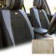 Car SUV Truck Leatherette Seat Covers Front Bucket Gray with Dash Mat For