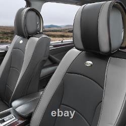 Car SUV Truck Leatherette Seat Covers Front Bucket Gray with Dash Mat For
