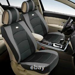 Car SUV Truck Leatherette Seat Covers Front Bucket Gray with Dash Mat For Car