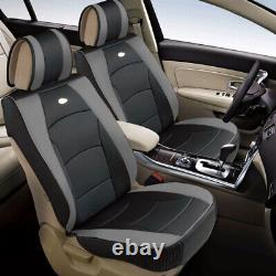 Car SUV Truck Leatherette Seat Covers Front Bucket Gray withDash Mat For