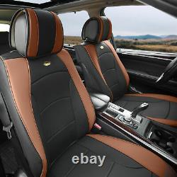 Car SUV Truck Leatherette Seat Cushion Covers 5 Seat Full Set Seats Black Brown