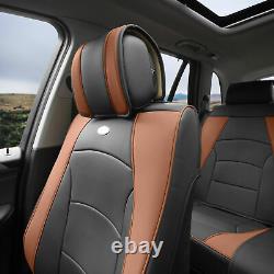 Car SUV Truck Leatherette Seat Cushion Covers 5 Seat Full Set Seats Black Brown