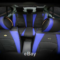 Car SUV Truck Leatherette Seat Cushion Covers 5 Seat Full Set Seats Blue