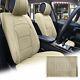 Car SUV Truck Leatherette Seat Cushion Covers Bucket Beige withDash Mat