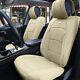 Car SUV Truck Leatherette Seat Cushion Covers Front Bucket Seats Beige For Auto