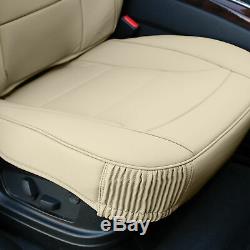 Car SUV Truck Leatherette Seat Cushion Covers Front Bucket Seats Beige For Auto