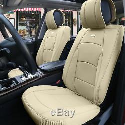 Car SUV Truck Leatherette Seat Cushion Covers Front Bucket Seats Beige For SUV