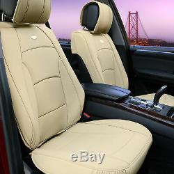 Car SUV Truck Leatherette Seat Cushion Covers Front Bucket Seats Beige For SUV