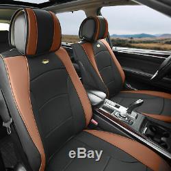 Car SUV Truck Leatherette Seat Cushion Covers Front Bucket Seats Black Brown