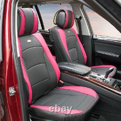 Car SUV Truck Leatherette Seat Cushion Covers Front Bucket Seats Black Pink