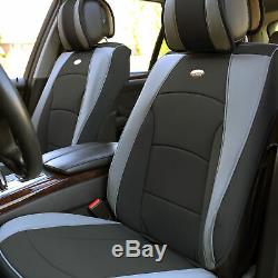 Car SUV Truck Leatherette Seat Cushion Covers Front Bucket Seats Gray For Auto