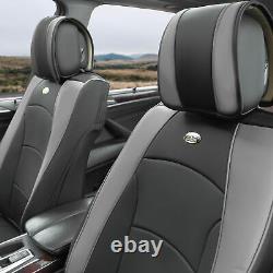 Car SUV Truck Leatherette Seat Cushion Covers Full Set Black Gray