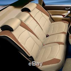 Car SUV Truck Leatherette Seat Cushion Covers Rear Bench Seats Beige