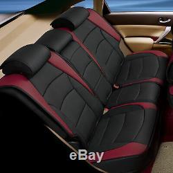 Car SUV Truck Leatherette Seat Cushion Covers Rear Bench Seats Burgundy