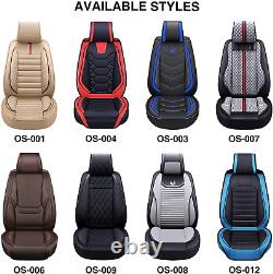 Car Seat Covers Full Set Nappa Leather Universal Fit Cars SUV Truck Burgundy