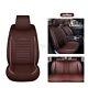 Car Seat Leather Cover Protector Cushioned Mat Truck Van Coffee Brown Universal